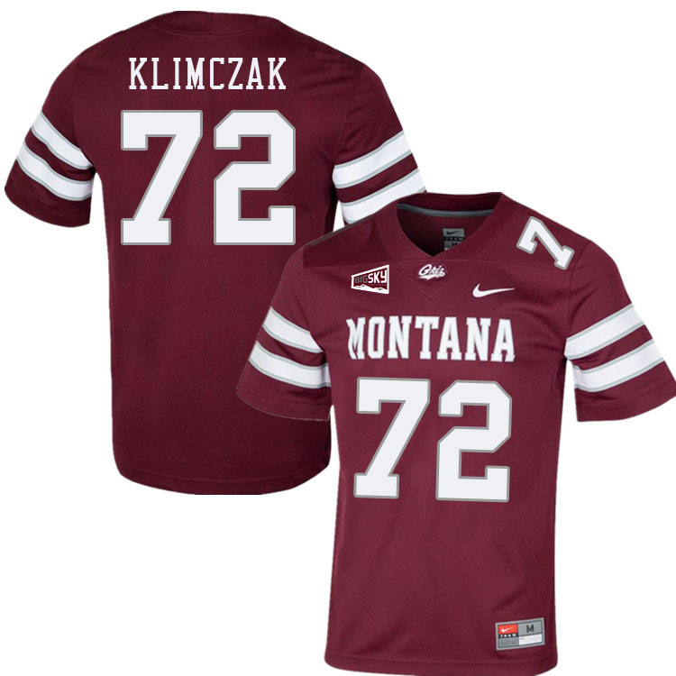 Montana Grizzlies #72 Cade Klimczak College Football Jerseys Stitched Sale-Maroon